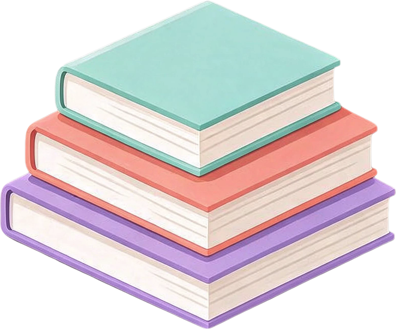 Stack of three books — separated layer