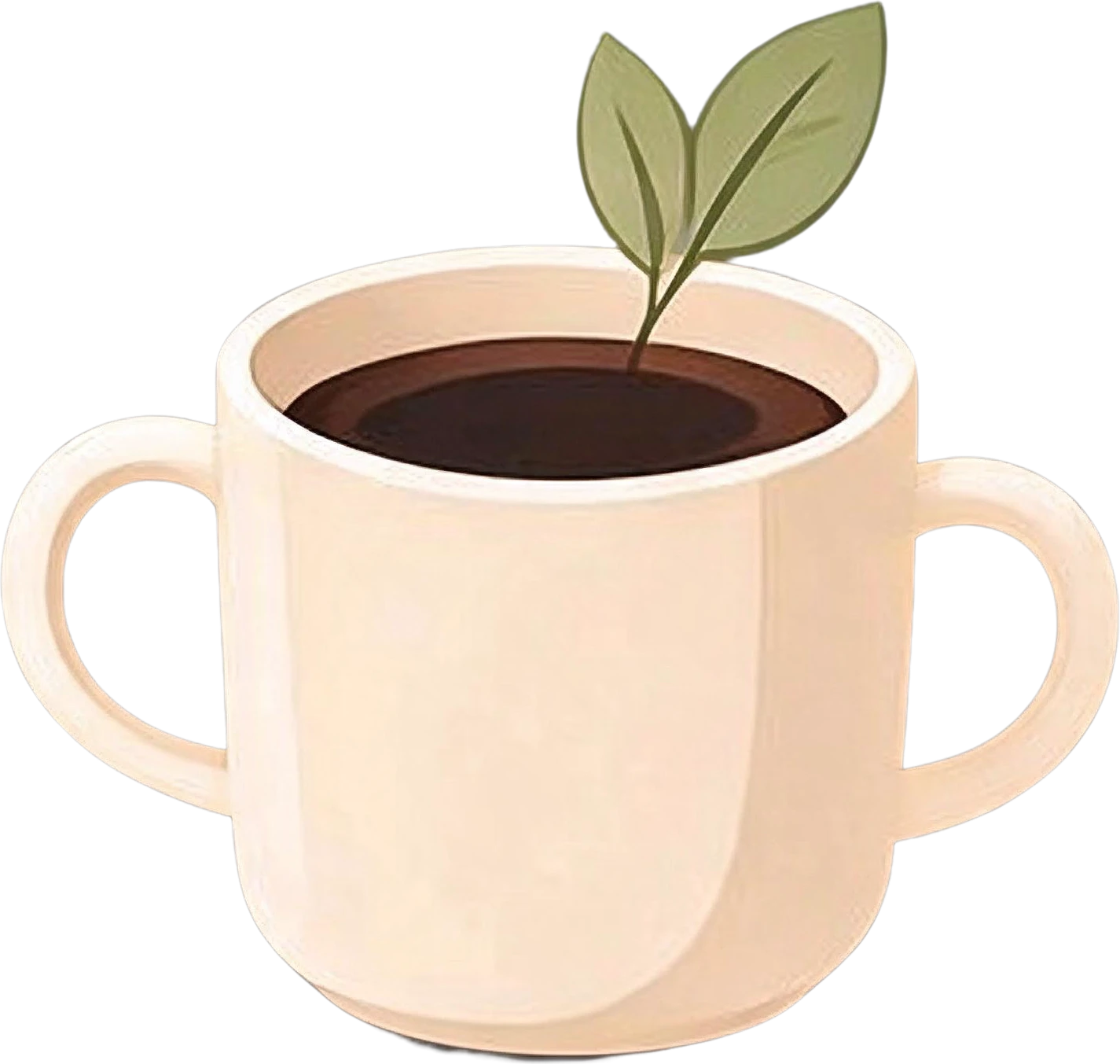 Potted plant in coffee mug — separated layer