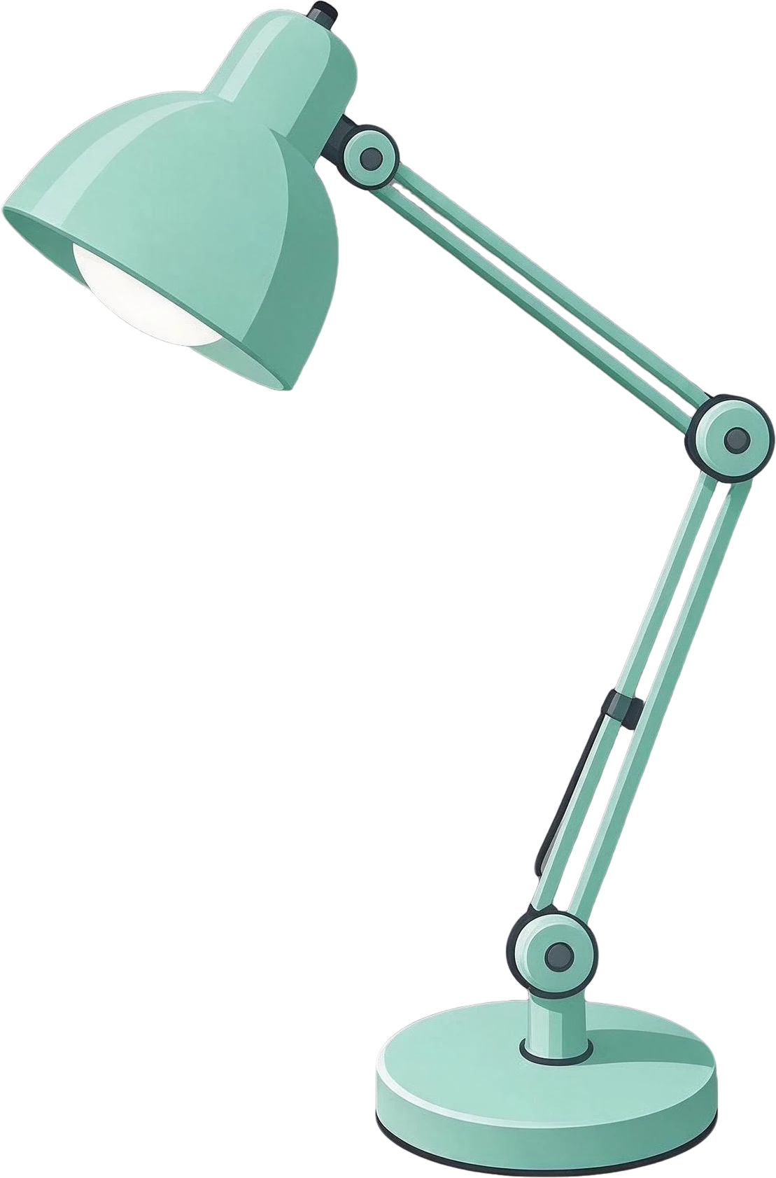 Mint green adjustable desk lamp — separated layer