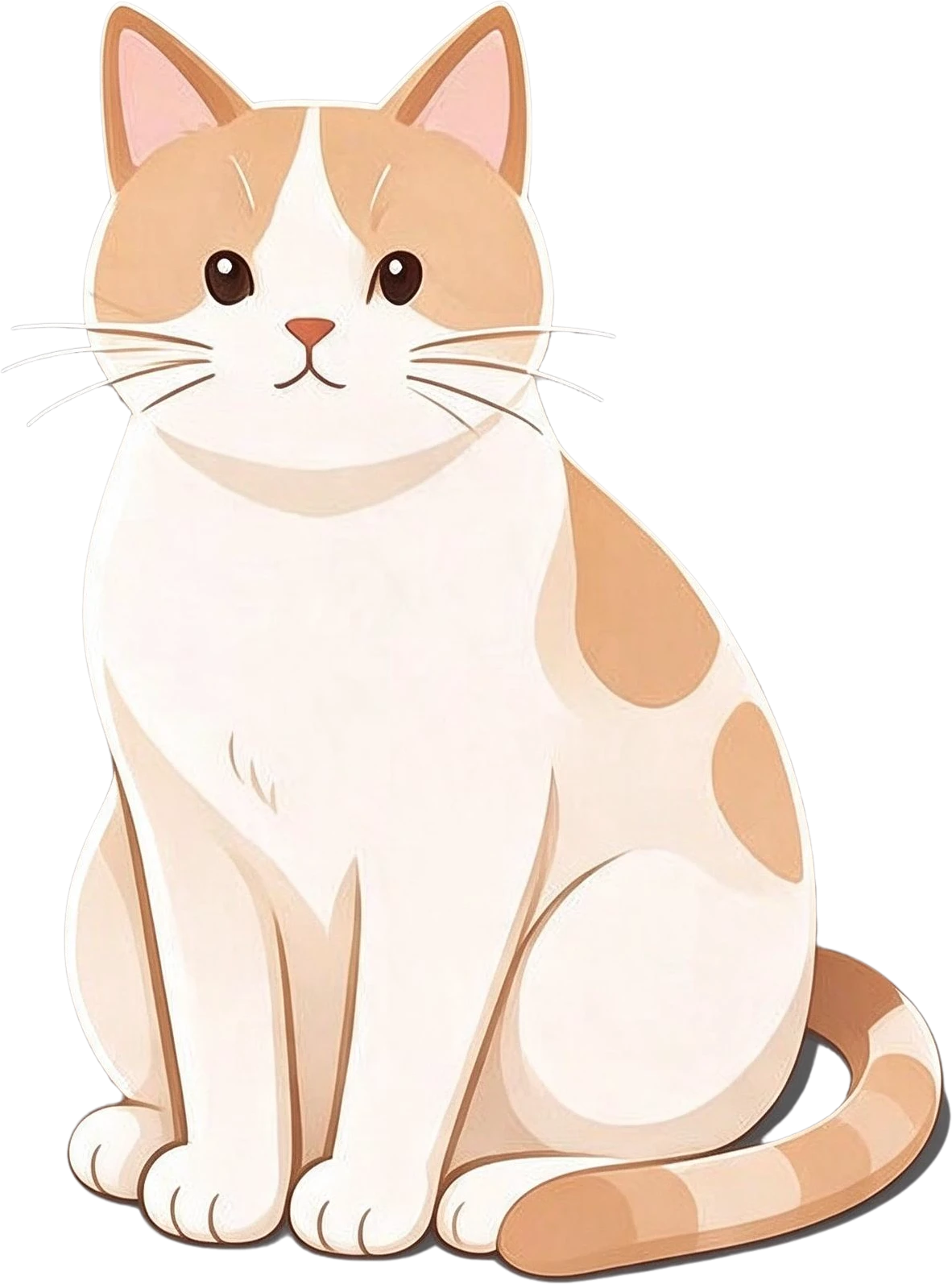 Sitting orange and white cat — separated layer