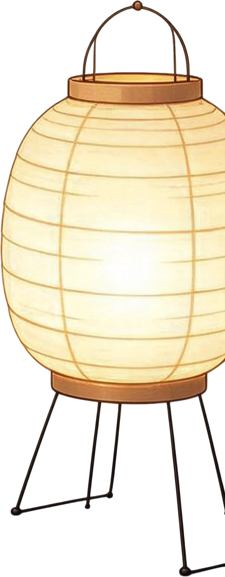 Paper lantern lamp on stand