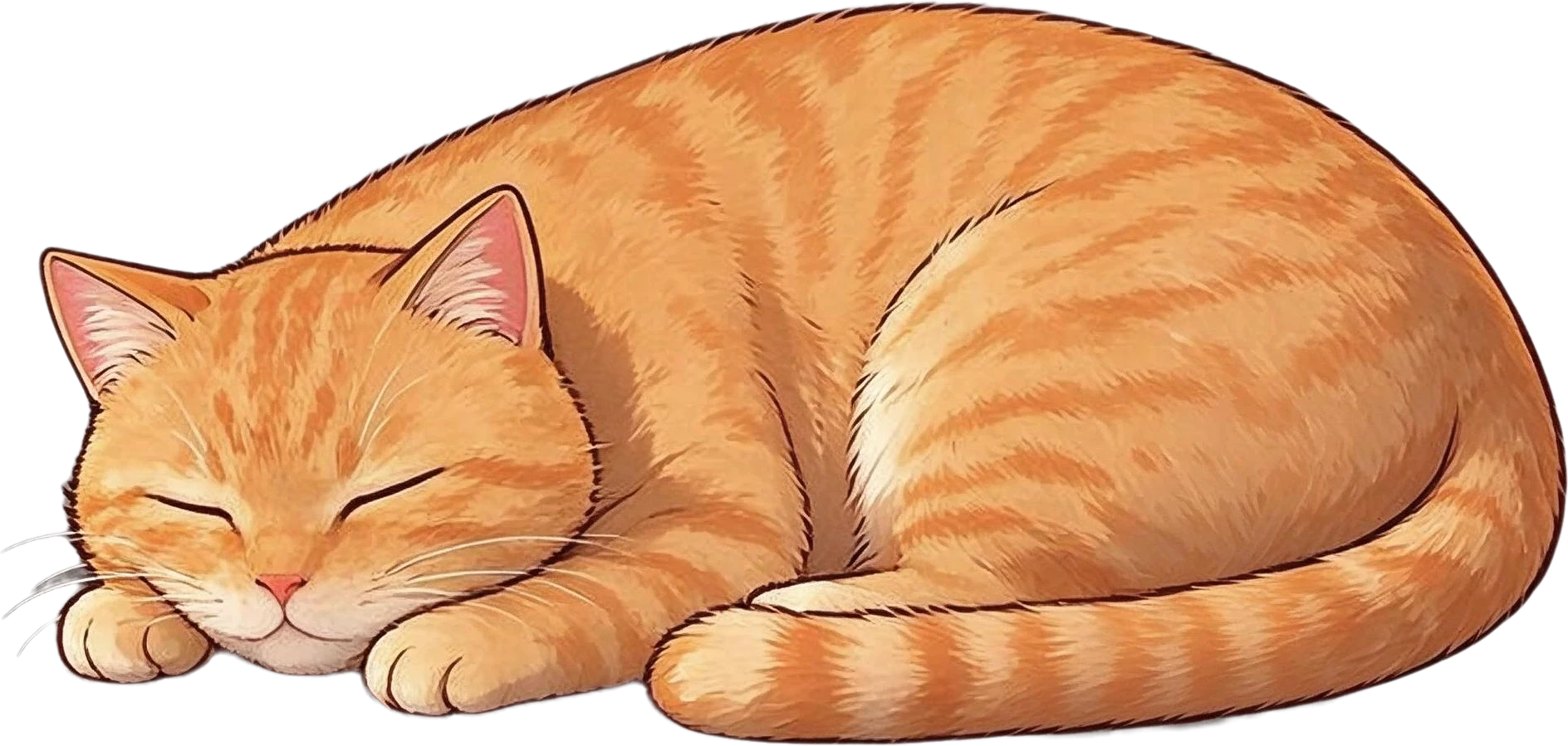 Orange sleeping cat