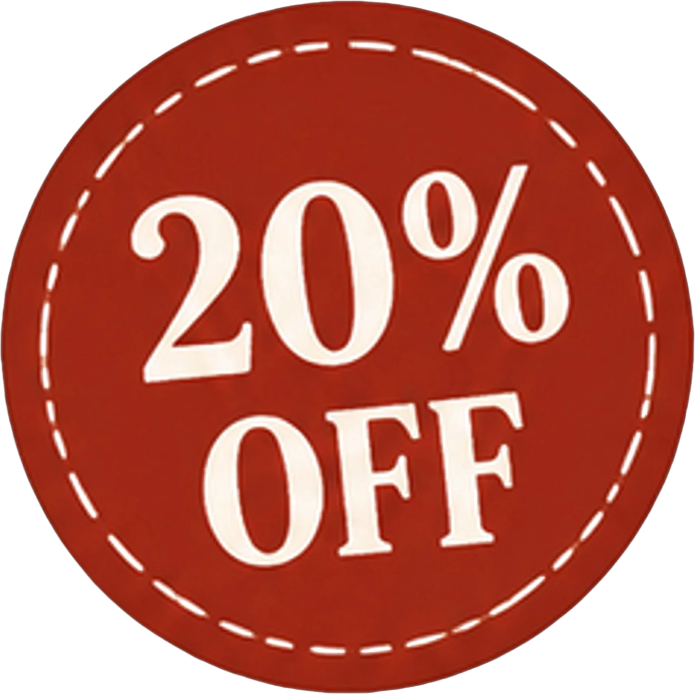 20% OFF red badge