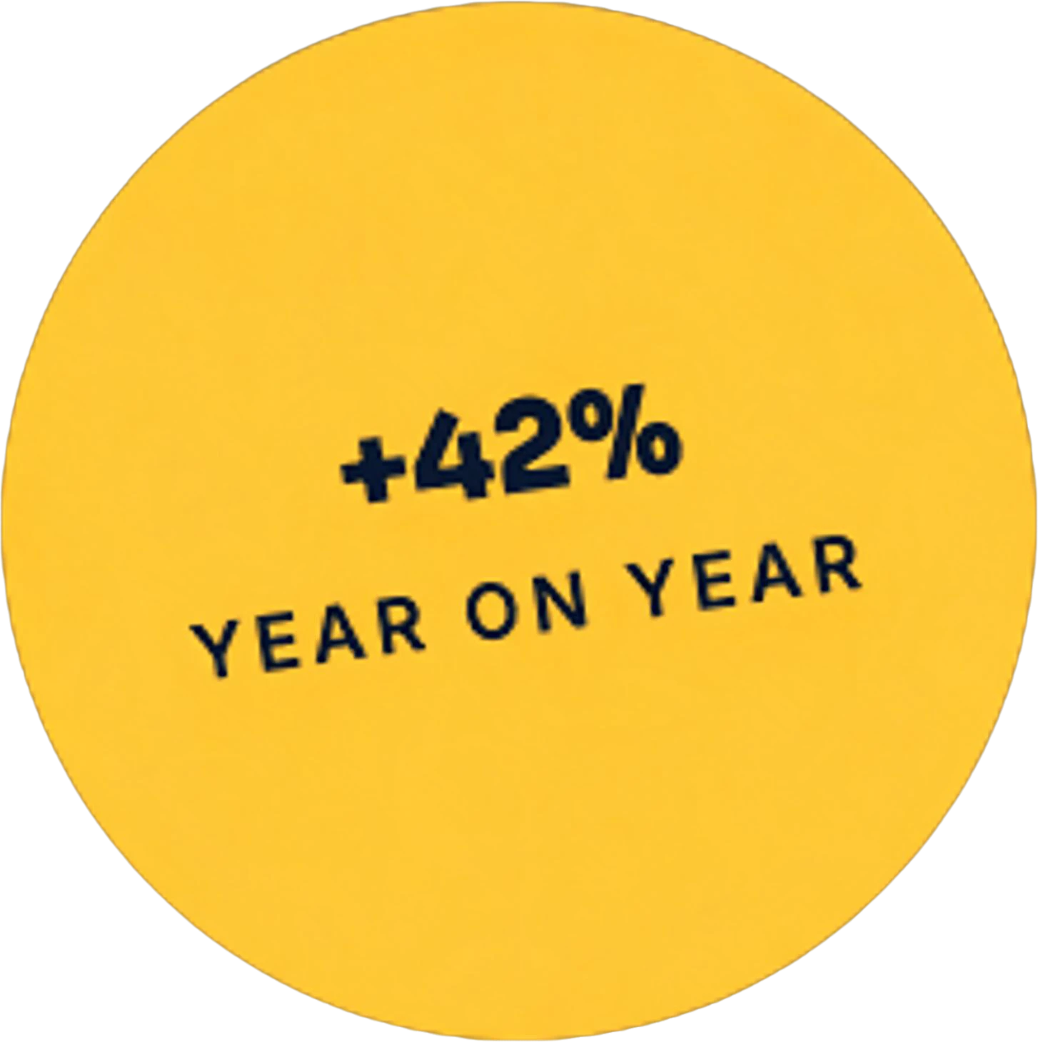 Yellow +42% Year on Year Badge — separated layer